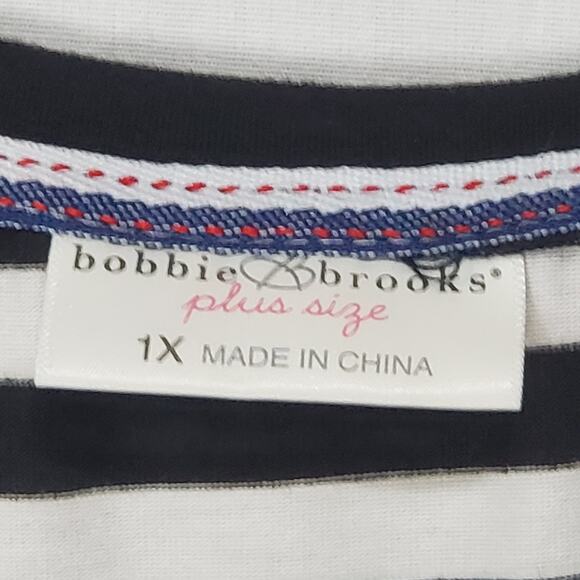 Bobbie Brooks Short Sleeve Stripe Tunic Tee 1X - Picture 3 of 6